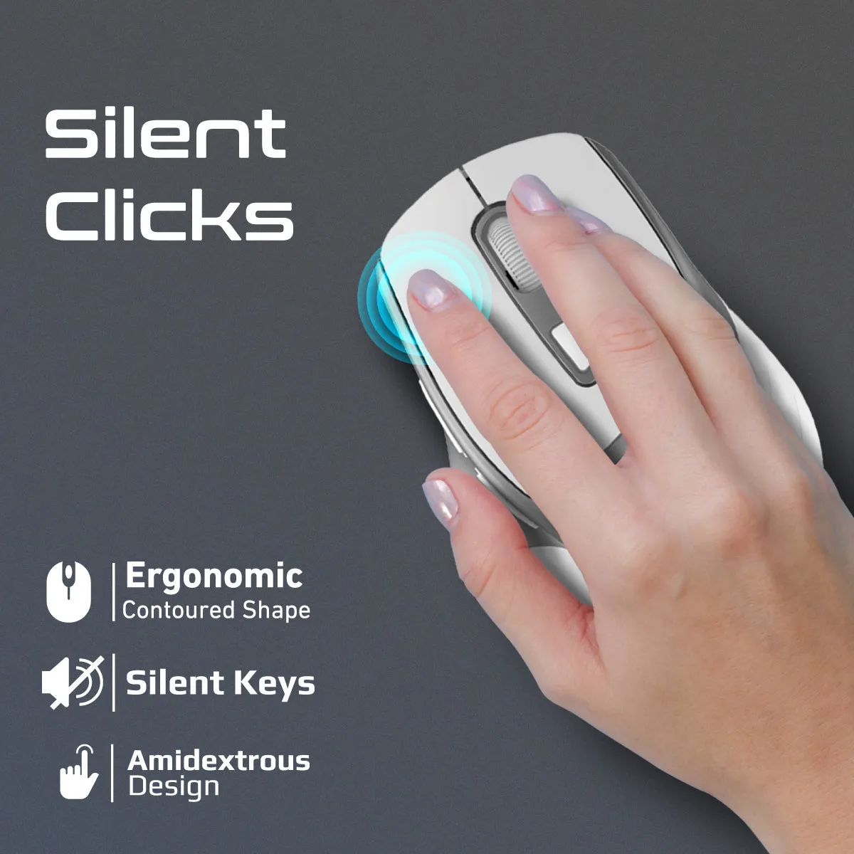 2.4GHz Ergonomic 2200 DPI Silent Click Wireless Mouse