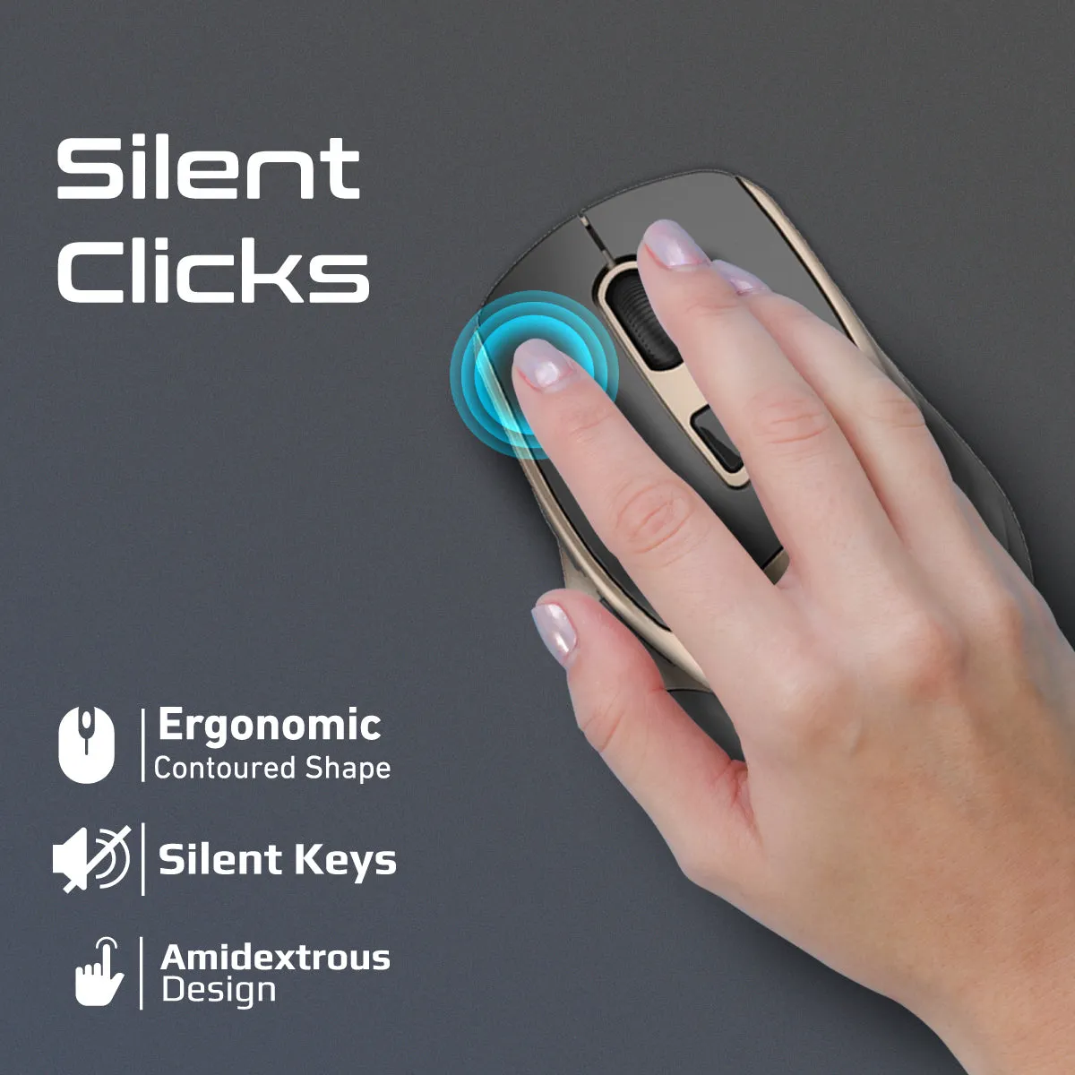 2.4GHz Ergonomic 2200 DPI Silent Click Wireless Mouse