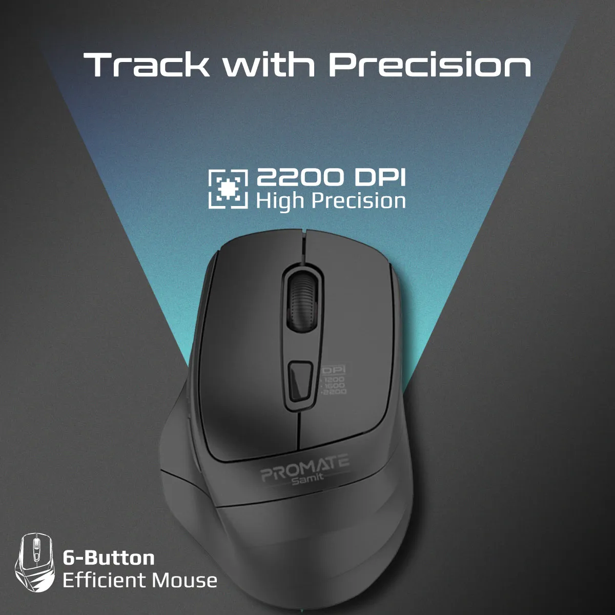 2.4GHz Ergonomic 2200 DPI Silent Click Wireless Mouse