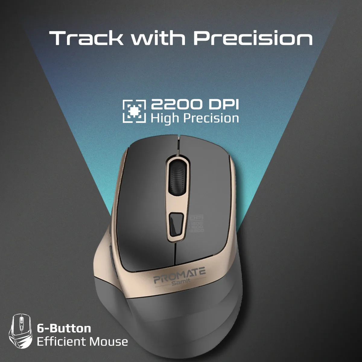 2.4GHz Ergonomic 2200 DPI Silent Click Wireless Mouse
