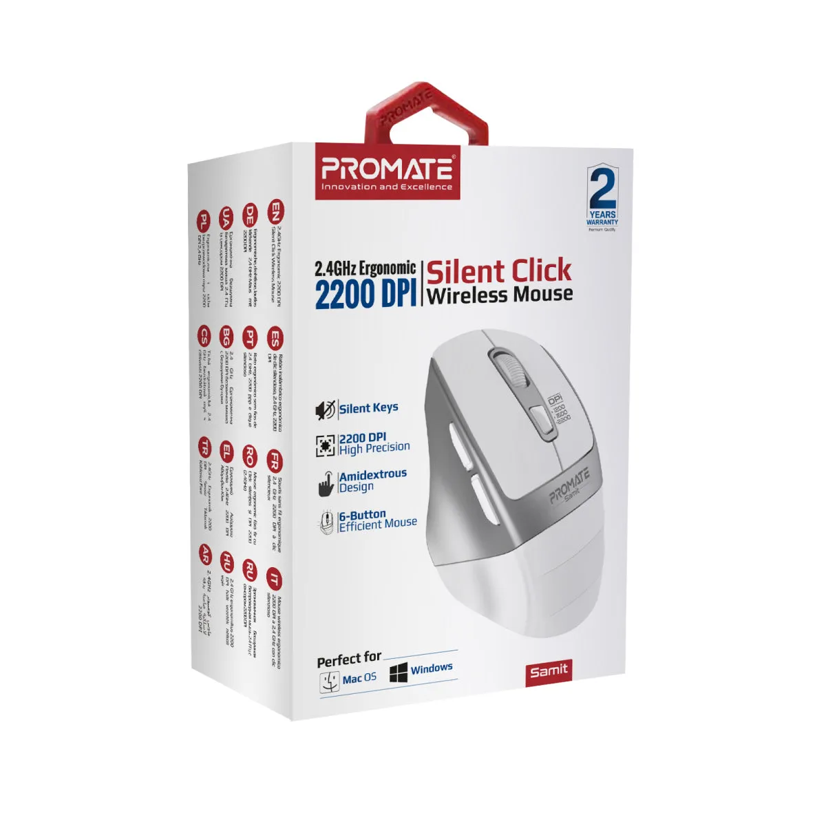 2.4GHz Ergonomic 2200 DPI Silent Click Wireless Mouse