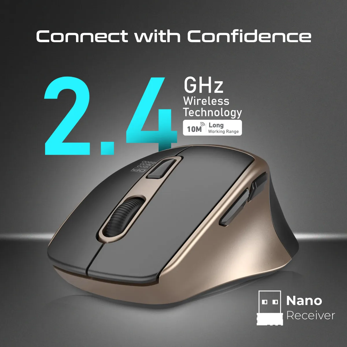 2.4GHz Ergonomic 2200 DPI Silent Click Wireless Mouse