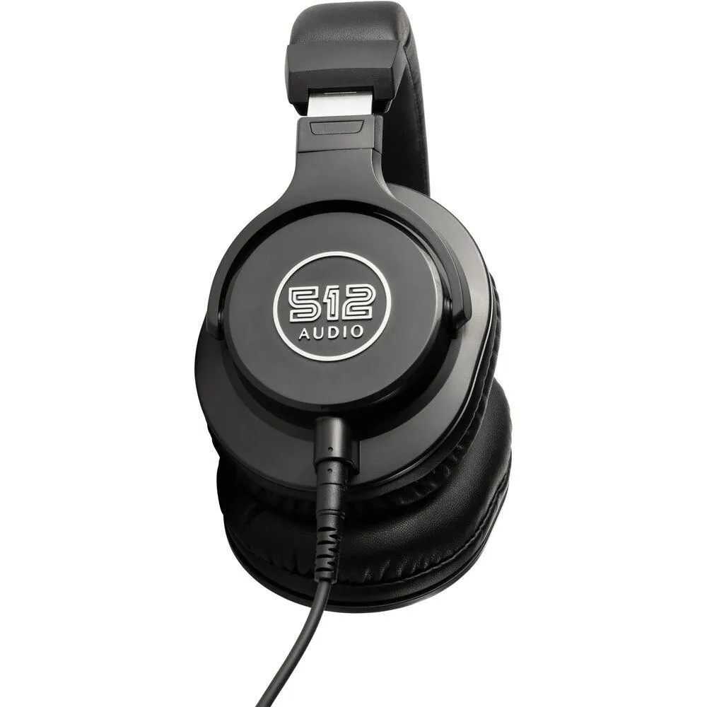 512 Audio Over-Ear Studio Monitor Headphones for Recording Bundle with Case and Stand