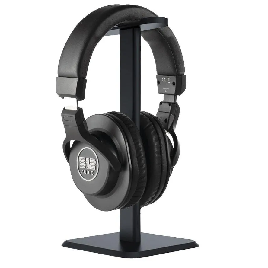512 Audio Over-Ear Studio Monitor Headphones for Recording Bundle with Case and Stand