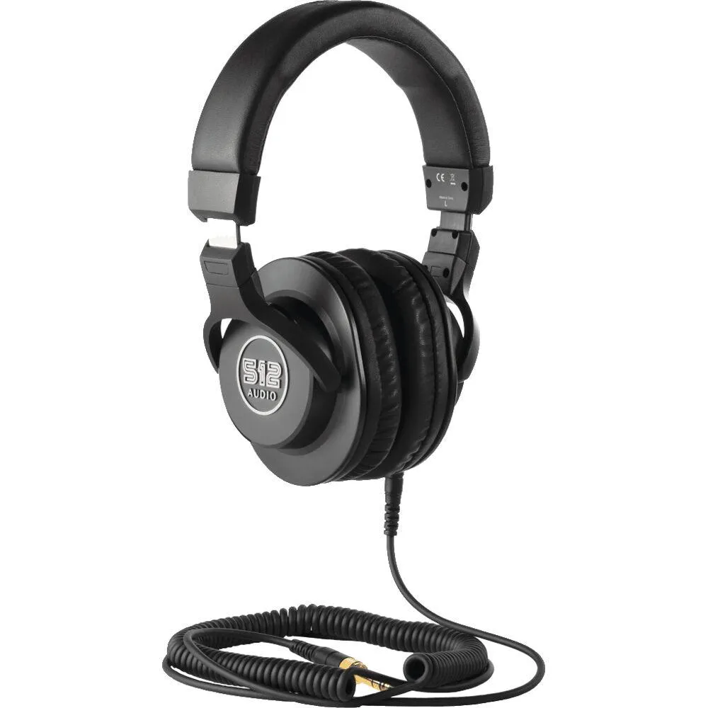 512 Audio Over-Ear Studio Monitor Headphones for Recording Bundle with Case and Stand