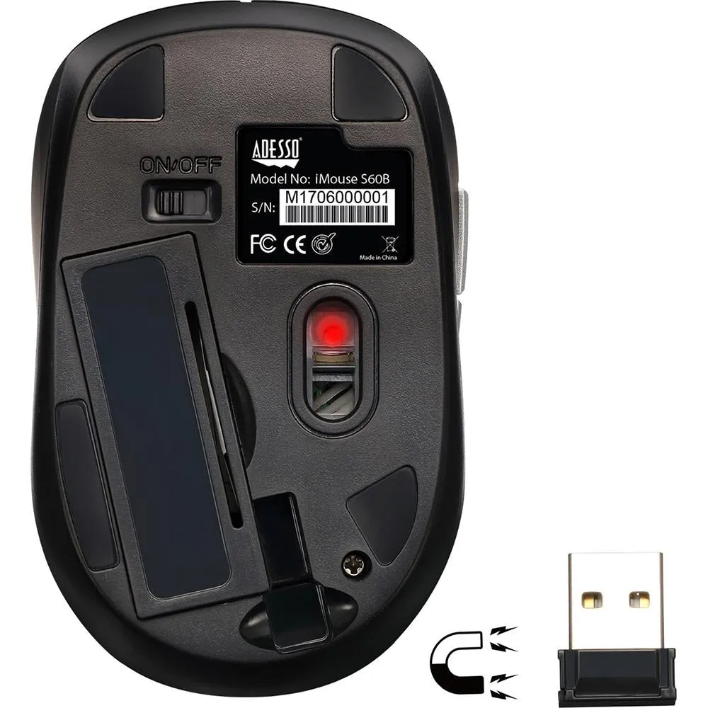 Adesso iMouse S60B 2.4 GHz Wireless Programmable Nano Mouse