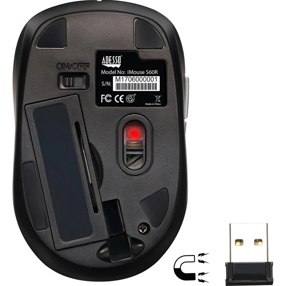 Adesso iMouse S60R 2.4 GHz Wireless Programmable Nano Mouse