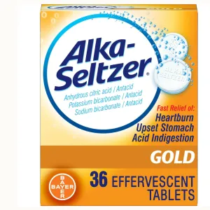 Alka-Seltzer Gold Effervescent Heartburn Relief Antacid Tablets Without Aspirin