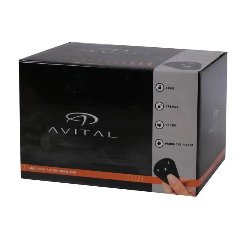 Avital 3100L 1-Way Car Security System Keyless Entry Alarm w/ Siren