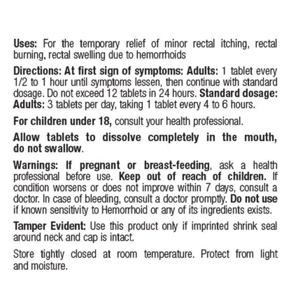 BHI Hemorrhoid, 100 tab BZ0017