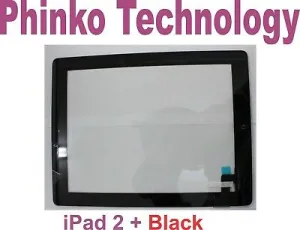 Black Apple iPad 2 Digitizer Glass with Home button   Touch Screen