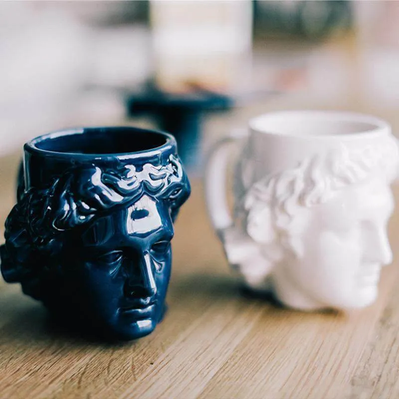 Ceramic Antique Greek Head Mug