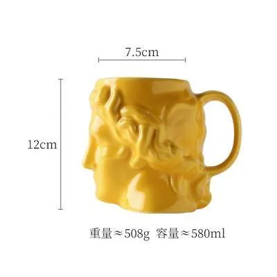 Ceramic Antique Greek Head Mug