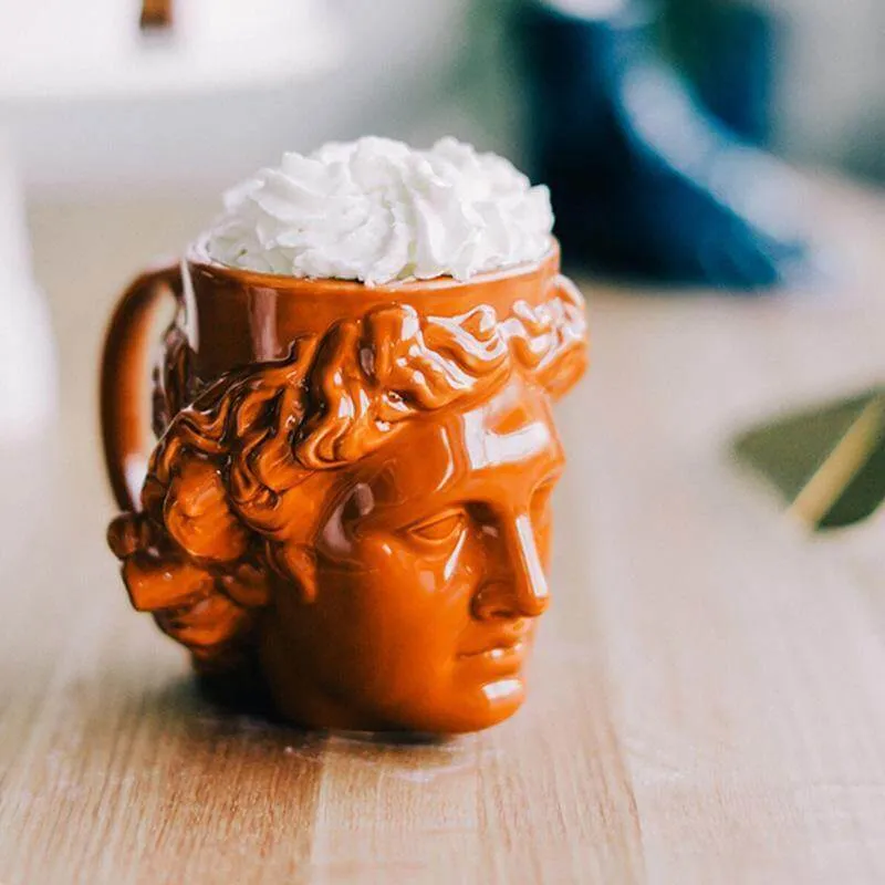Ceramic Antique Greek Head Mug