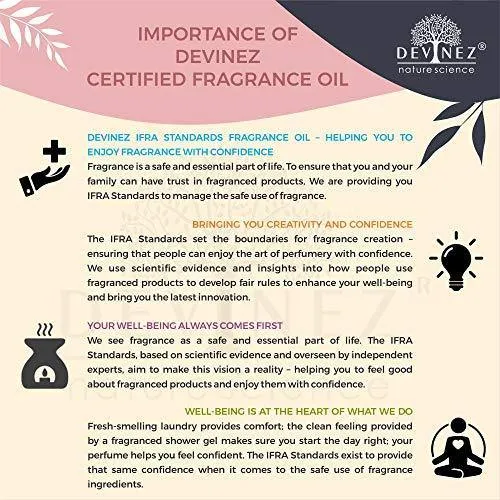 Devinez (NABL & IFRA Certified) Fragrance Oils Combo Pack of 6 (Rose, Lavender, Sandalwood, Lemongrass, Jasmine and Rajnigandha), 20ml Each ideal for Homemade Beauty Products | Soap making | Diffusers