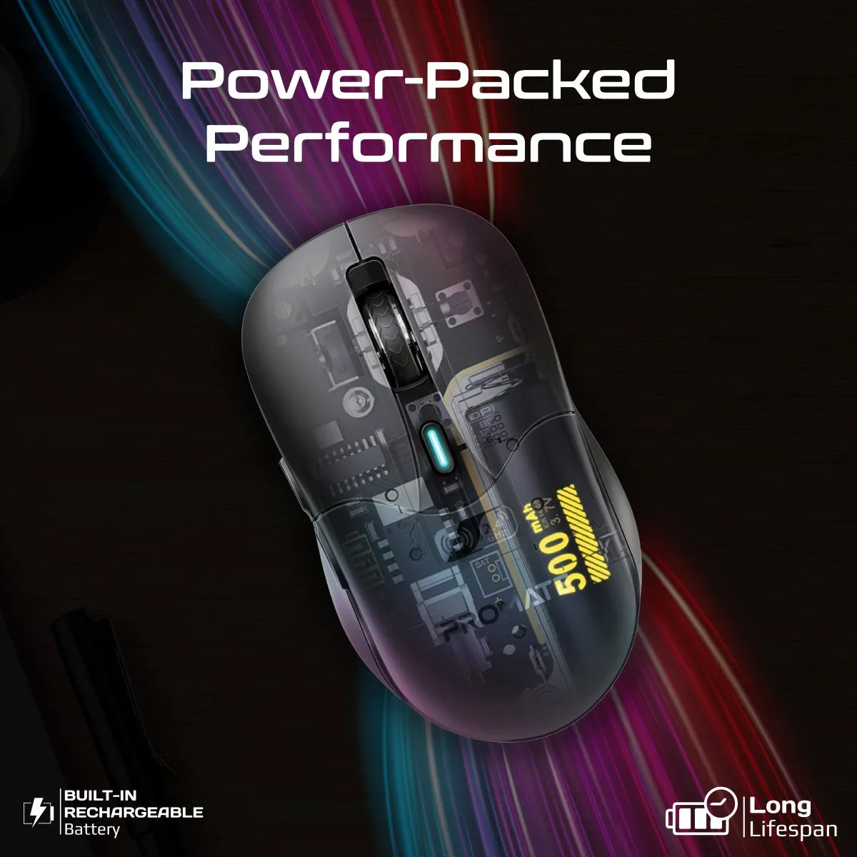 Dual Mode Rechargeable Wireless Mouse with BT & RF Connectivity