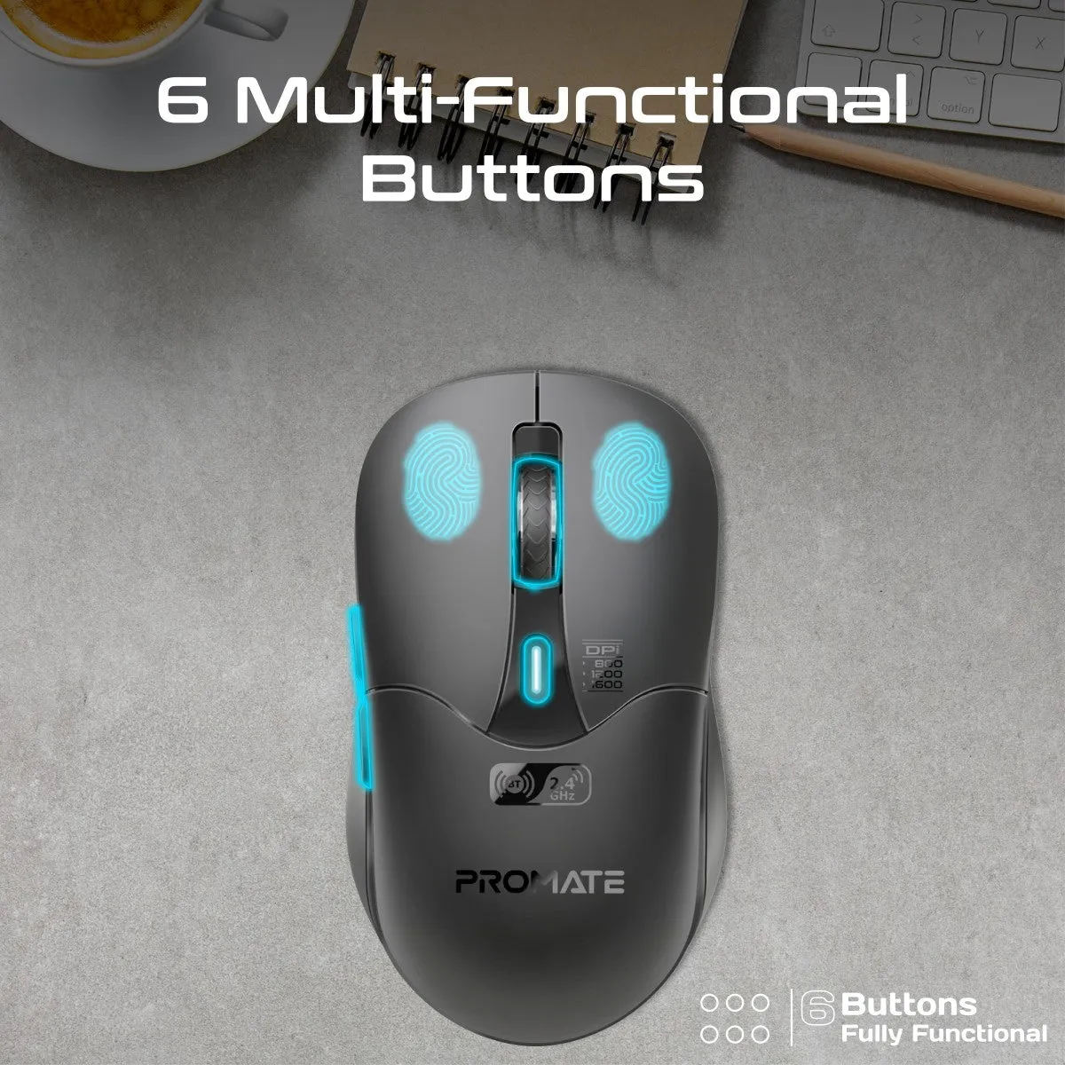 Dual Mode Rechargeable Wireless Mouse with BT & RF Connectivity