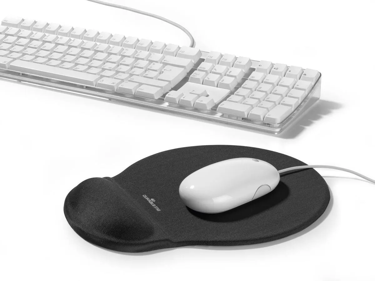 Durable ERGOTOP Soft Touch Mouse Mat with Gel Support Wrist Rest Pad | Grey