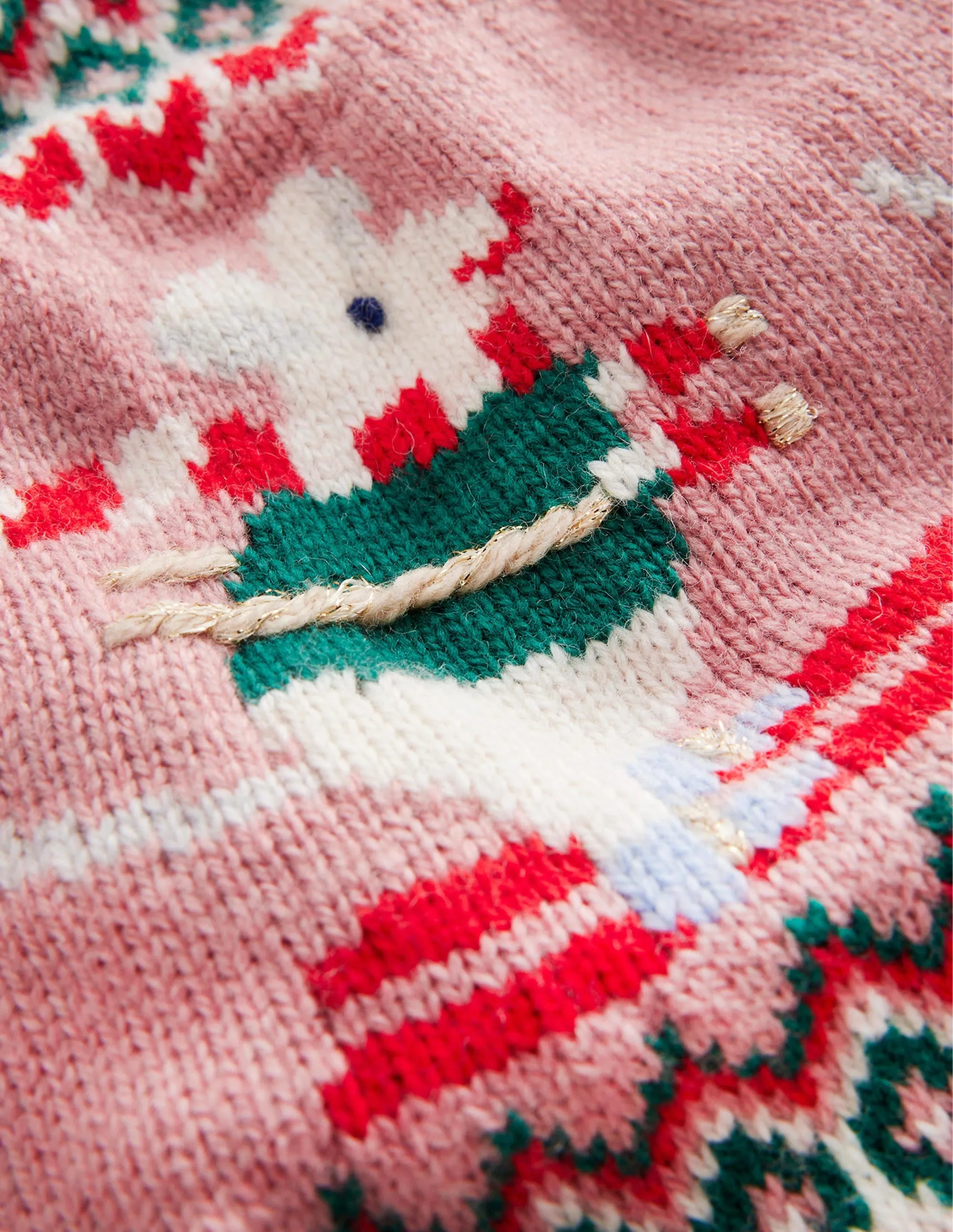 Fair Isle Jumper-Ecru Marl Skiing Mice