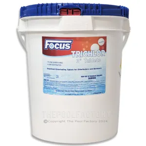 Focus 3" Chlorine Tablets 40lbs - Stabilized & Slow Dissolving