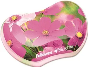 Gel Wrist Rest Photo 4-9/10 Inch  X 3-2/5 Inch  Pink Flowers