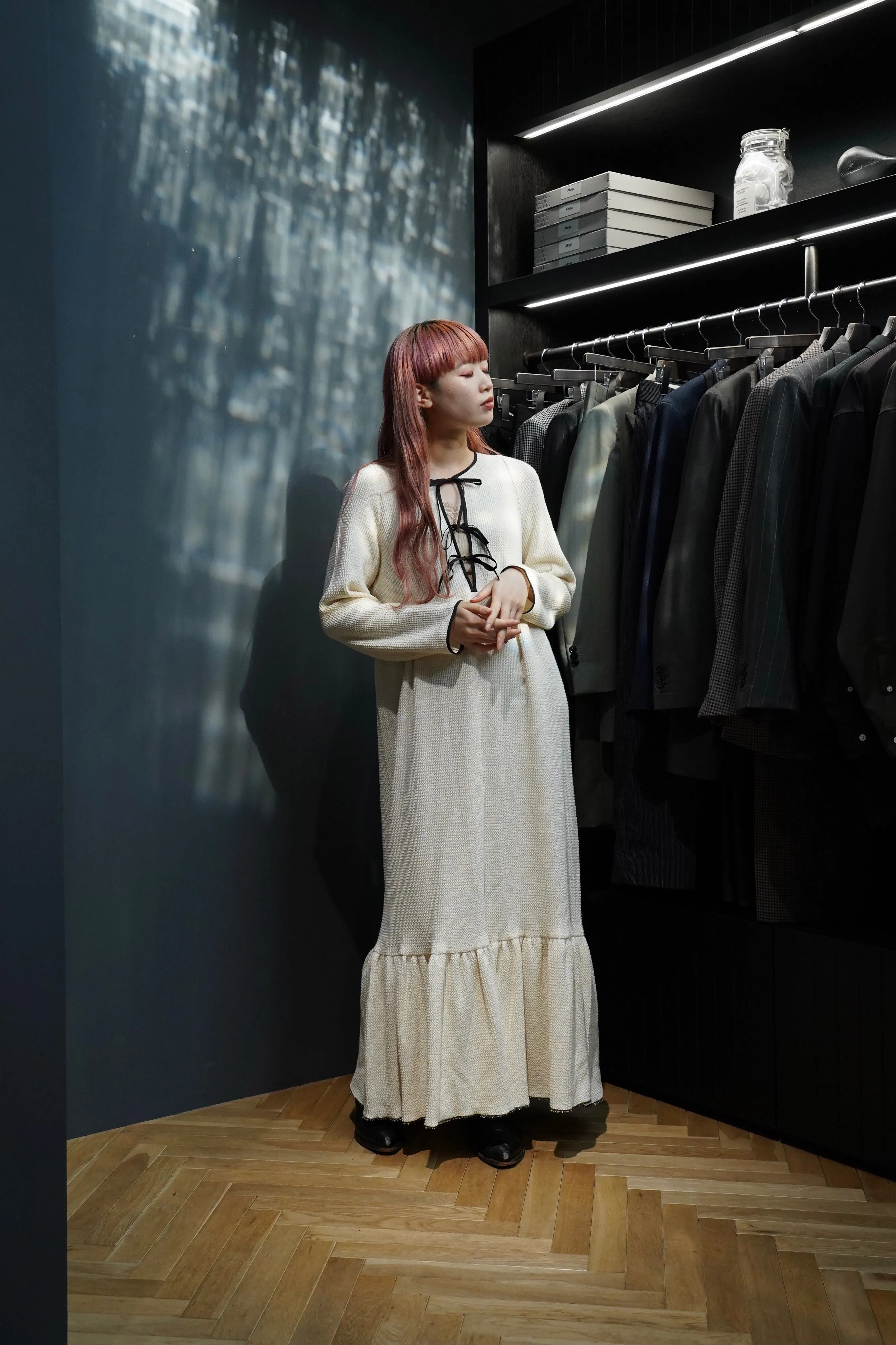 HOUGA drawing dress(white)
