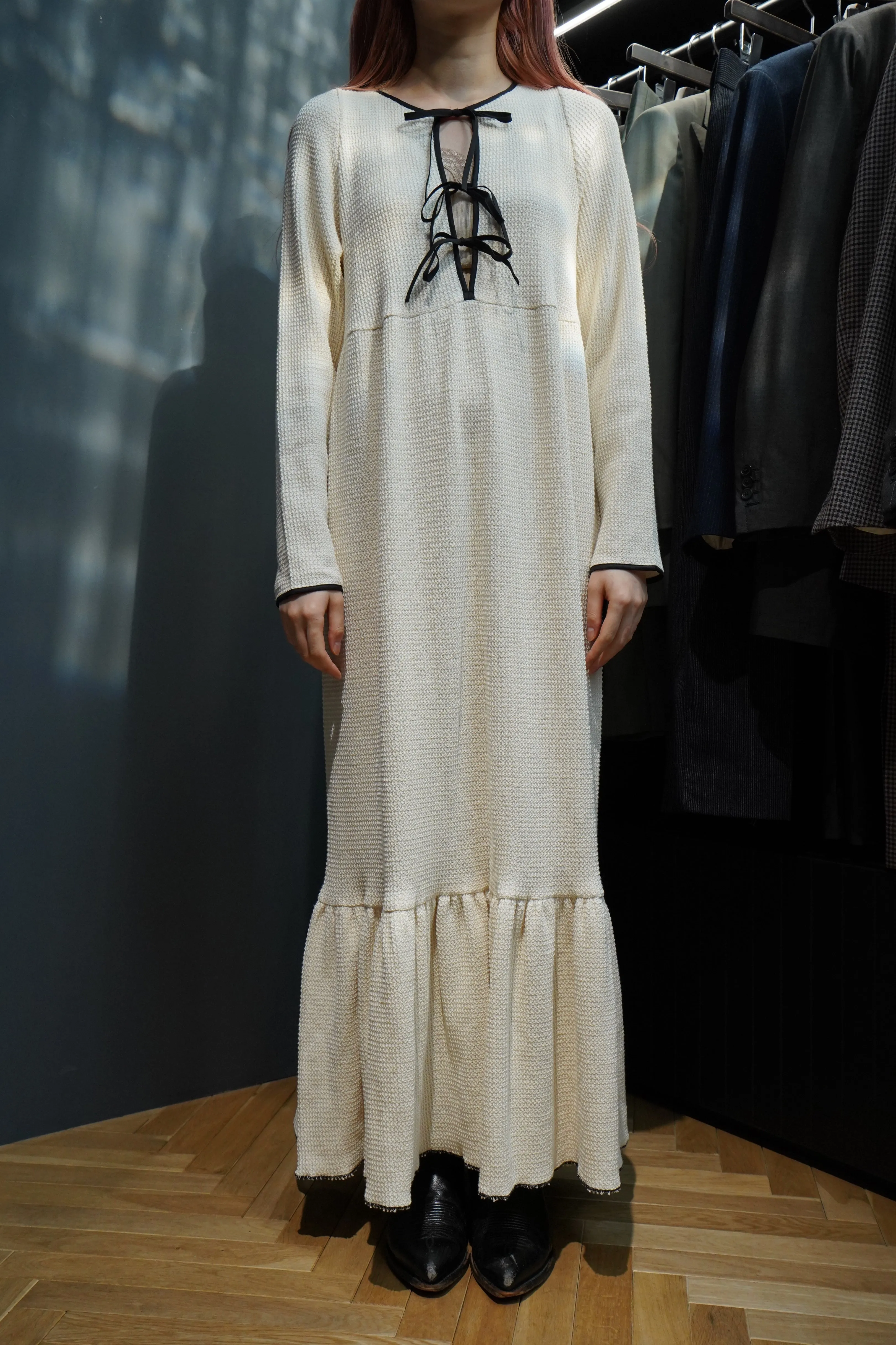 HOUGA drawing dress(white)
