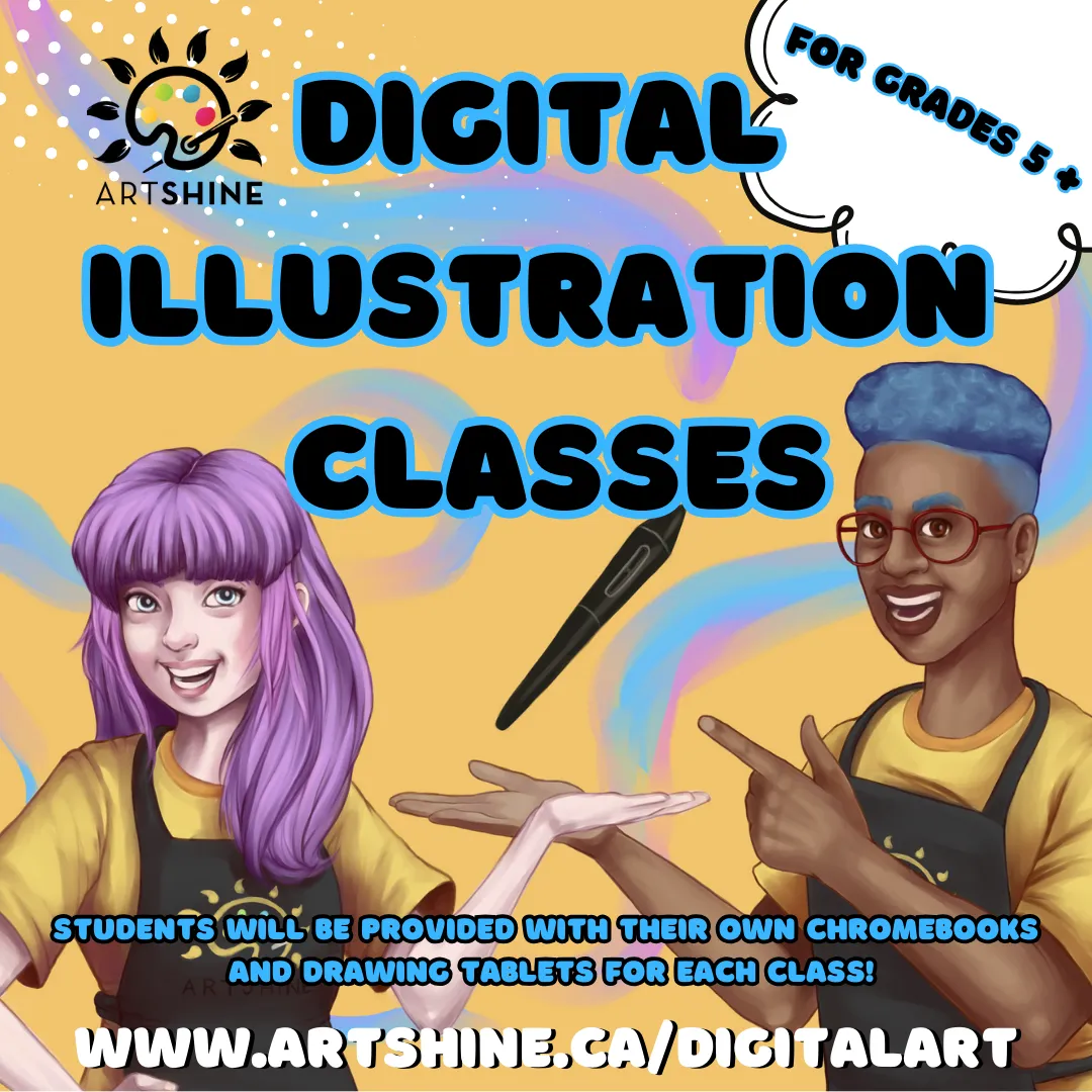 Intro to Digital Illustration (Grades 5 ) - In Person at Studio Artshine - Six Weeks