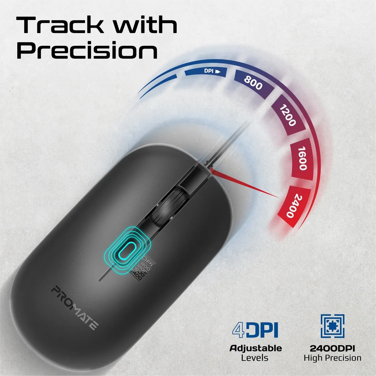 MaxComfort™ Adjustable DPI Wired Optical Mouse