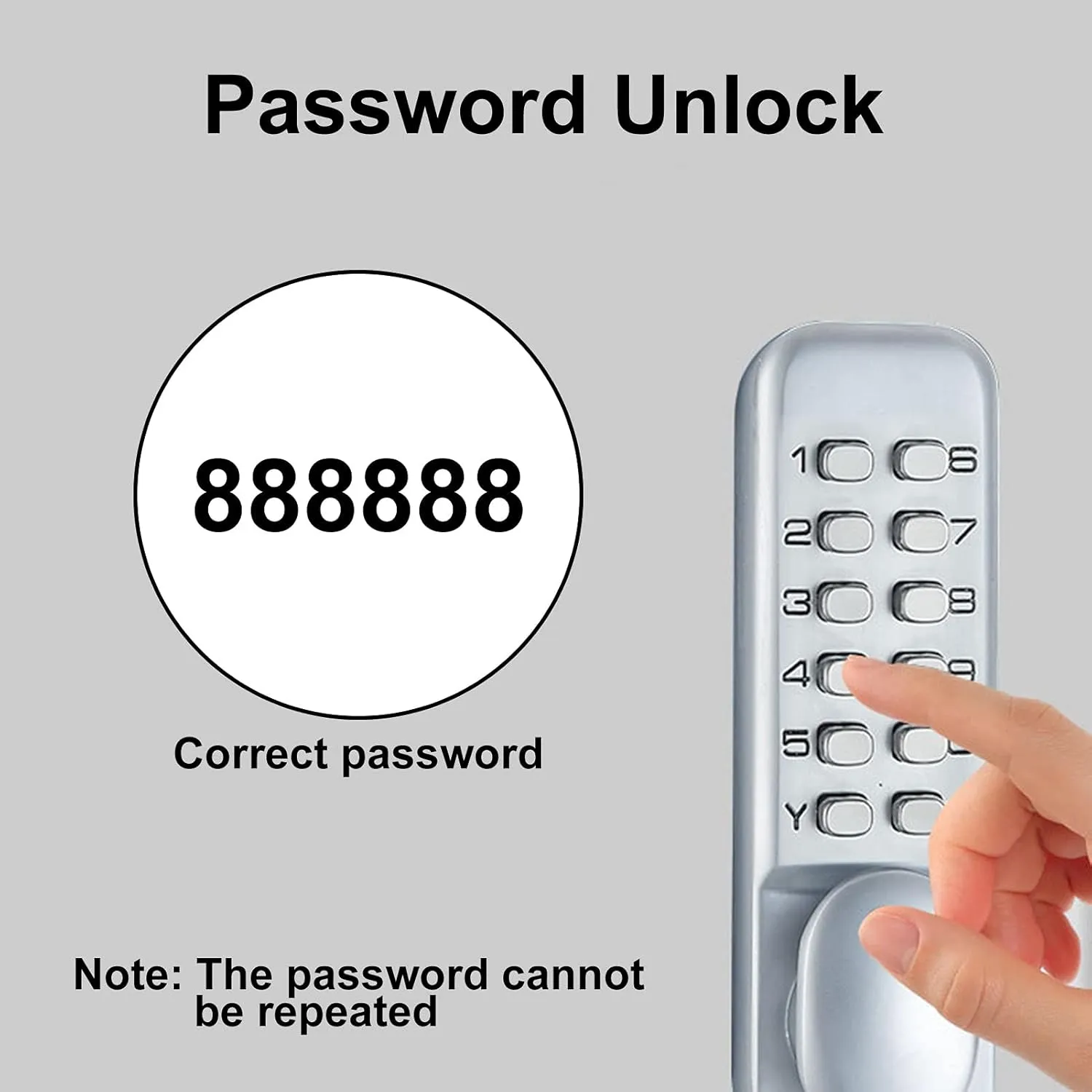 Mechanical Combination Lock Anti Theft Codes Lock for Bidirectional Gate Glass Door Wood Door Office Use
