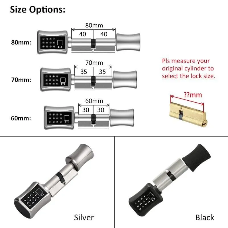 Multi-functional Biometric Cylinder Smart Door Lock -