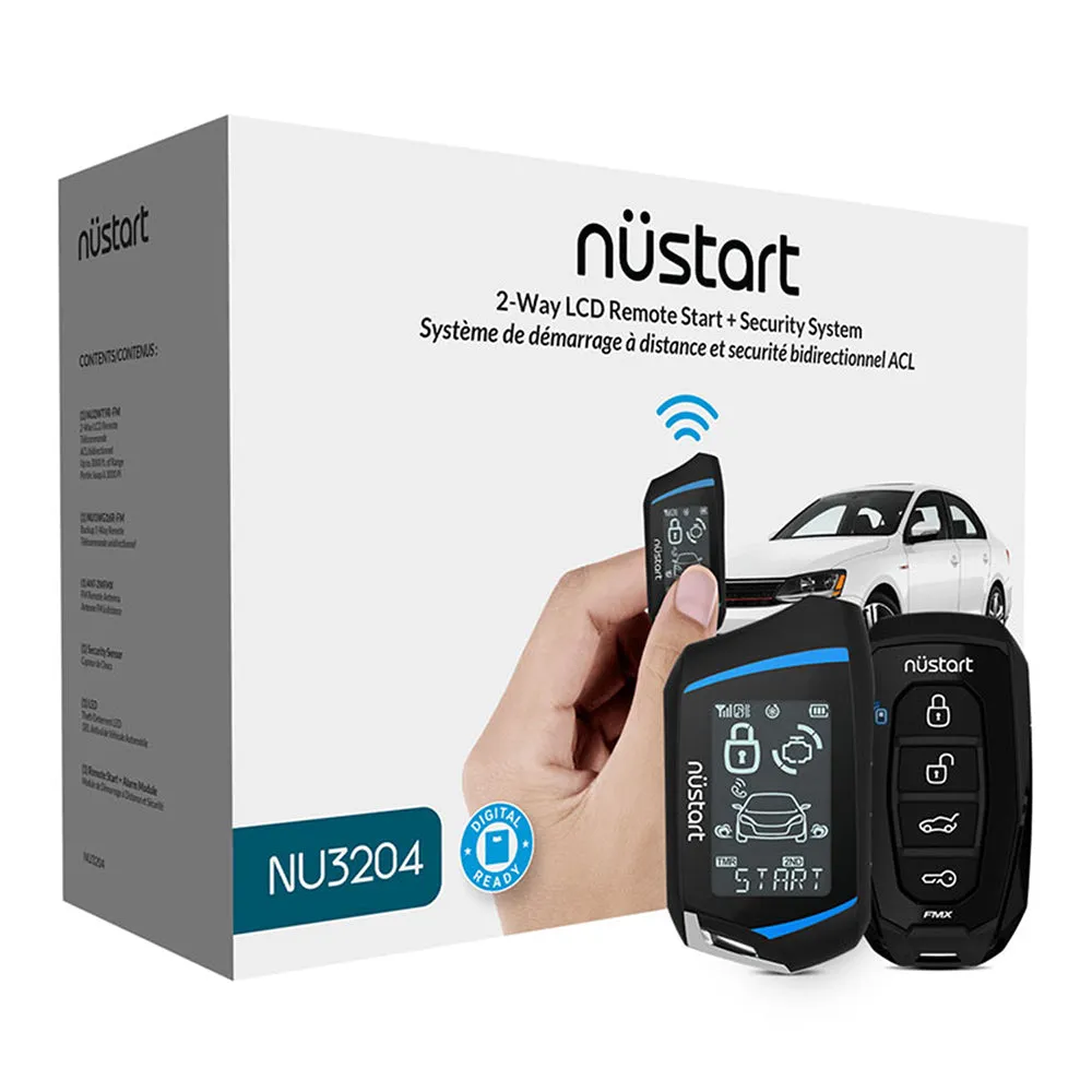 NUStart 2-Way Digital Vehicle LCD Remote Start & Security System NU3204