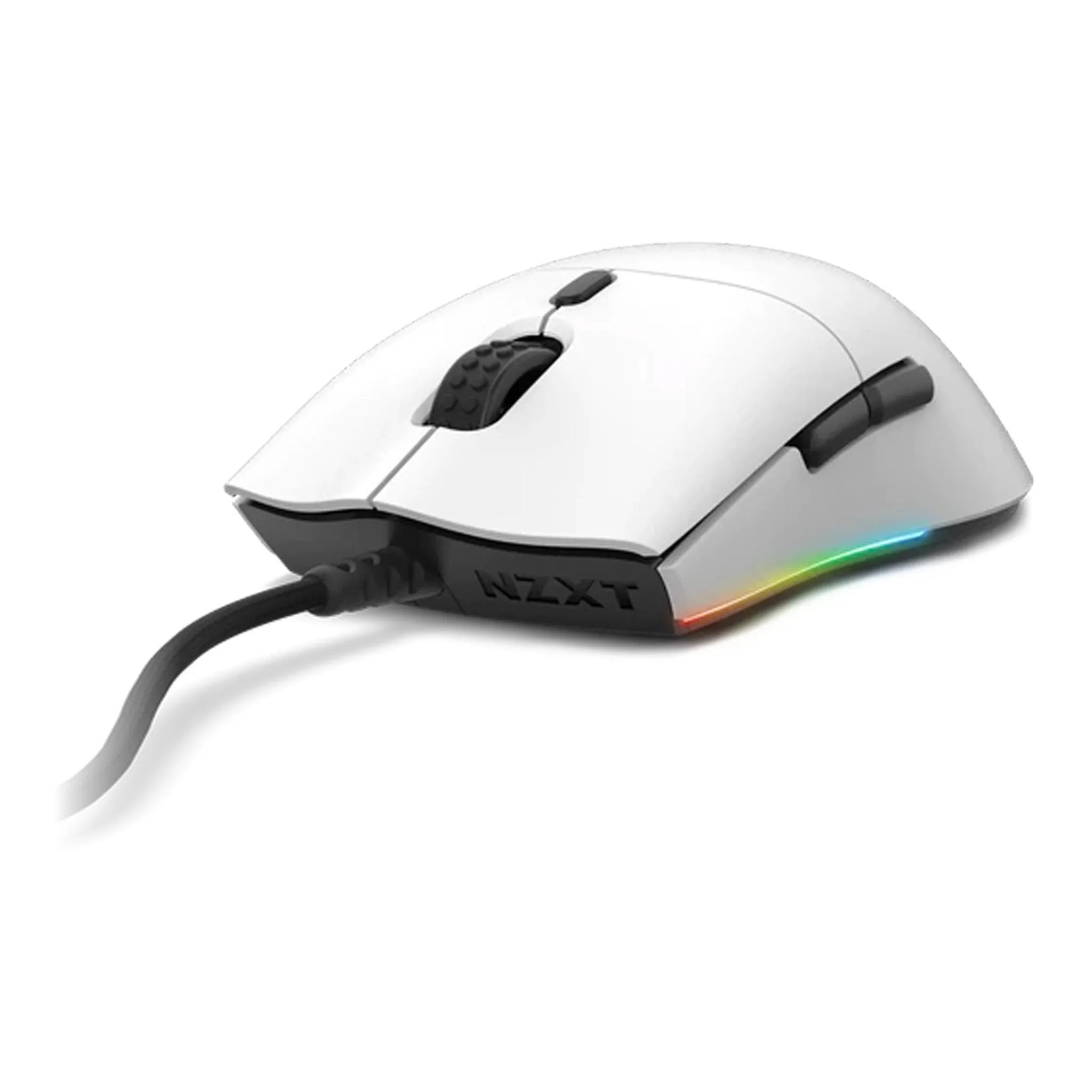 NZXT MS-1WRAX-WM Lift White RGB Lightweight Ambidextrous Mouse