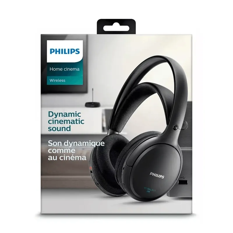 Philips SHC5200 FM Wireless Headphones HiFi Black