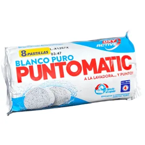 Puntomatic Detergent Tablets for White Clothes 8 Tablets, 4 Washes