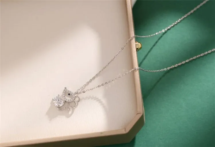 "Silver Crystal Mouse" Necklace