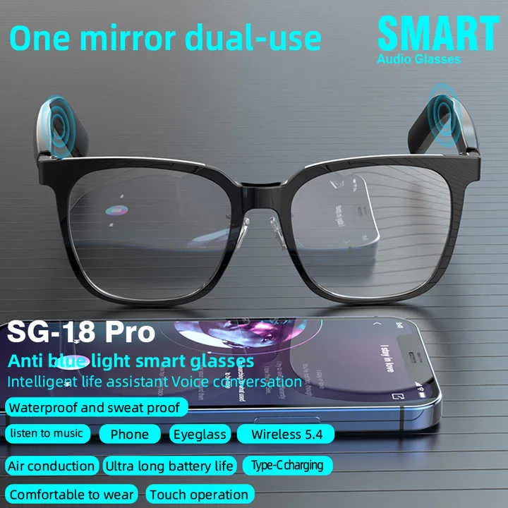 SG18 برو سماعة رأس ذكية يمكن ارتداؤها فاخرة . SG18 Pro Smart Wearable Headphones