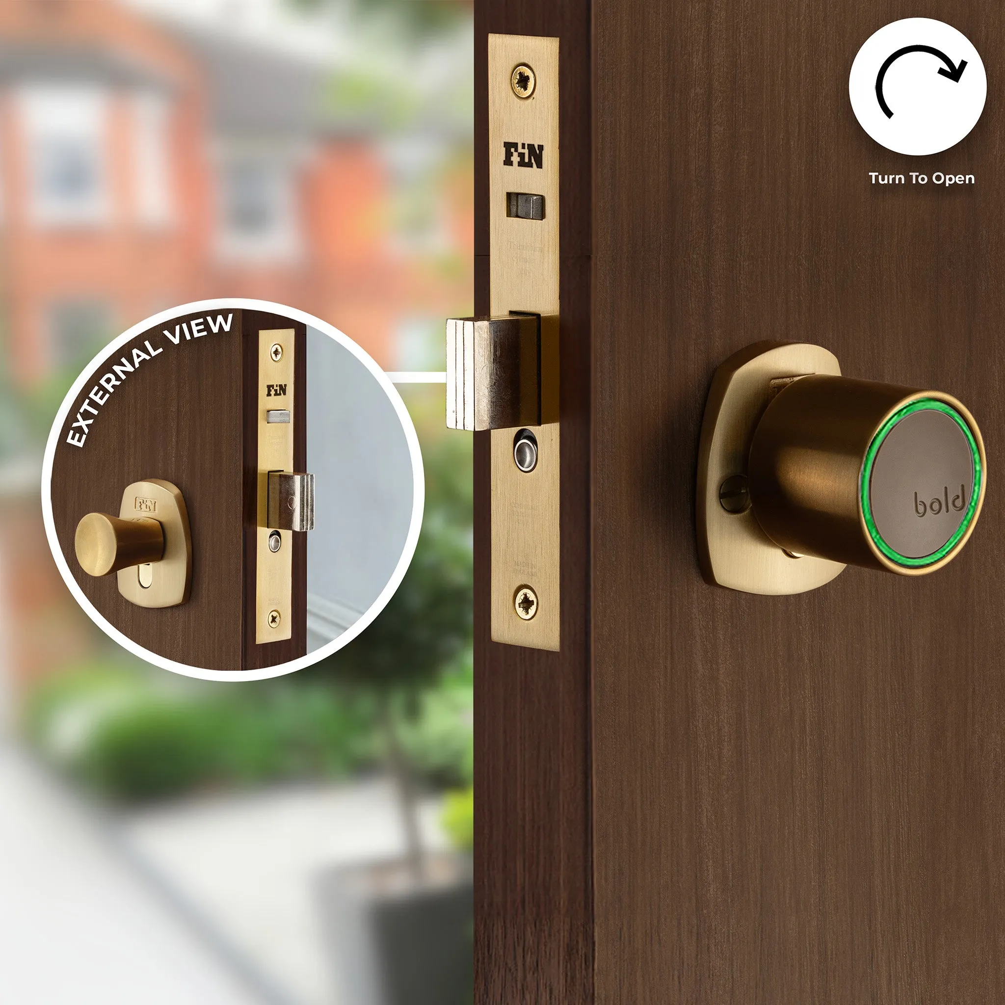 Smart Auto Deadbolt Nightlatch - Satin Brass