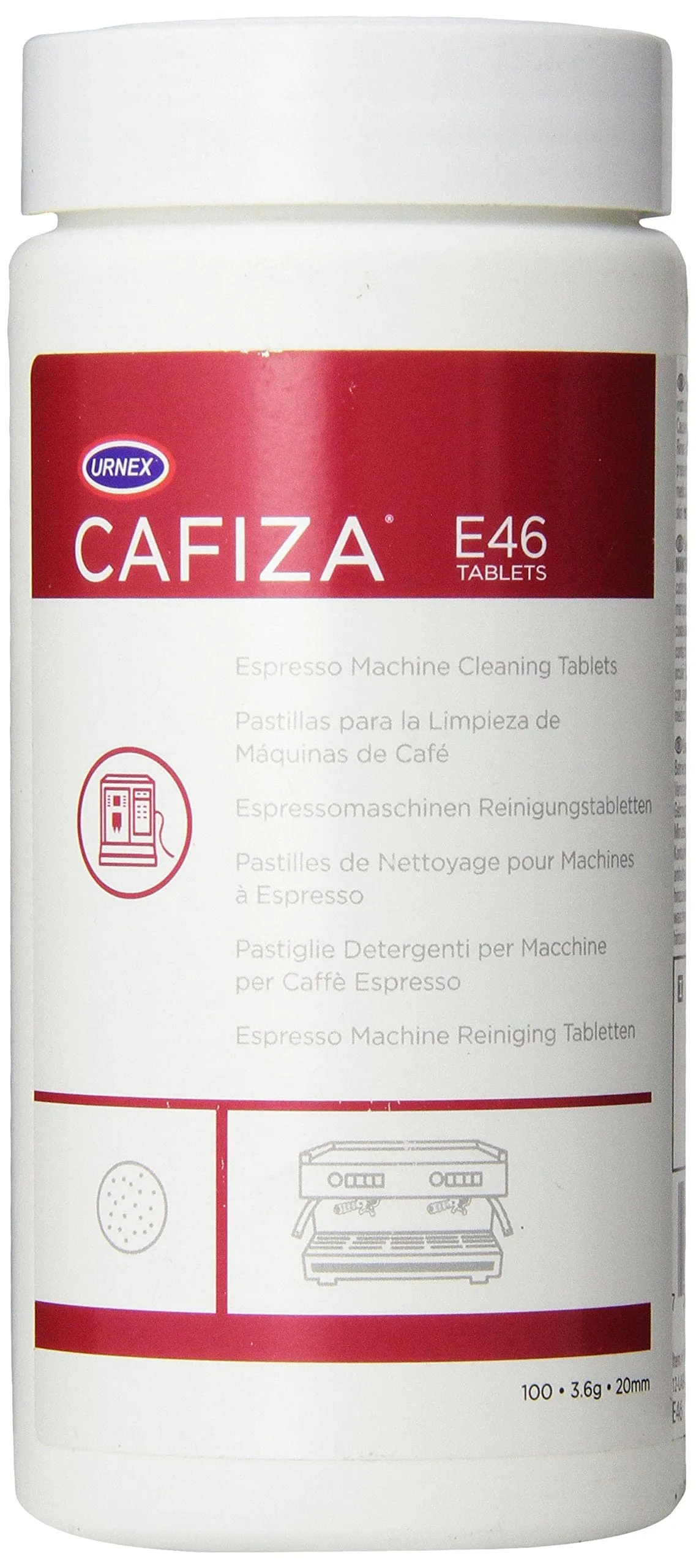 Urnex Cafiza E46 Tablet - For Semi and Fully Automatic Coffee machine (100 Tablets)