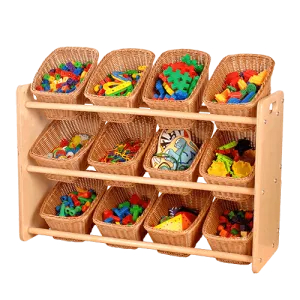 Wooden Rack of Baskets