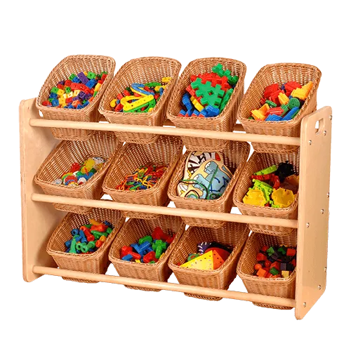 Wooden Rack of Baskets