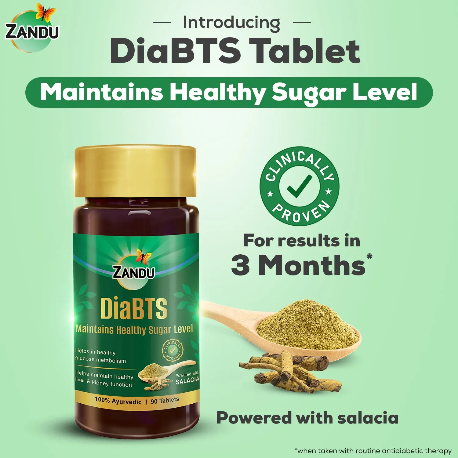 Zandu Diabts Tablets | Clinically Tested to Show Results in 3 Months | 50% Reduction in Complications like Frequent Urination & Thirst